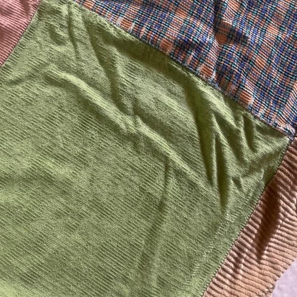 Handmade and well loved corduroy patchwork blanket throw - Picture 9 of 16